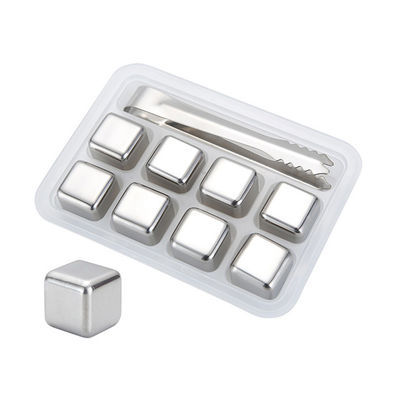 Frosting Engraved Khối đá bằng thép không gỉ có thể tái sử dụng để làm lạnh rượu